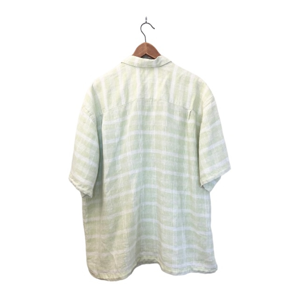 Tommy Bahama Light Green Plaid Short-Sleeve Button-Down Shirt - Picture 2 of 12